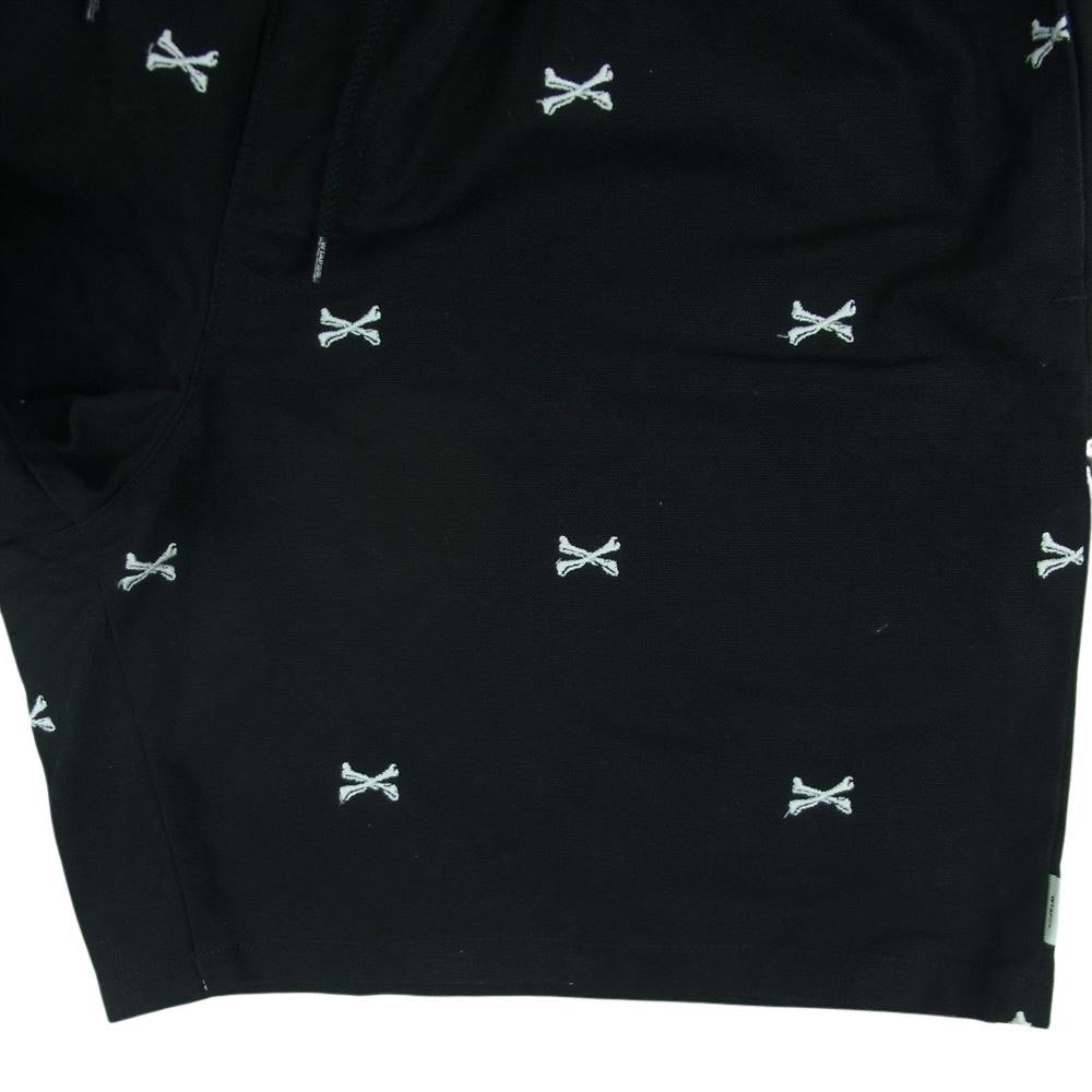 WTAPS ダブルタップス 22SS 221TQDT PTM06 SEAGULL 03 SHORTS クロスボーン 刺繍 ショーツ ショート パンツ ブラック系 04【中古】
