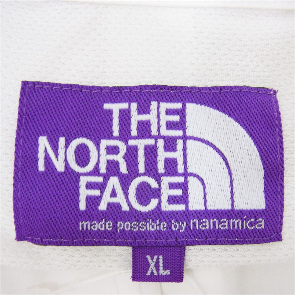 THE NORTH FACE ノースフェイス NT3936N PURPLE LABEL パープルレーベル BD,Collar Shirt ボタンダウン カラー 半袖 シャツ ホワイト系 XL【中古】