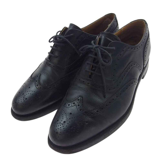 REGAL リーガル JH23 レザー ウィングチップ  ビジネス ドレス シューズ 革靴 ブラック系 25.5cm【中古】