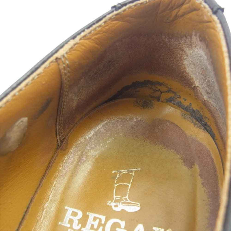 REGAL リーガル JH23 レザー ウィングチップ  ビジネス ドレス シューズ 革靴 ブラック系 25.5cm【中古】