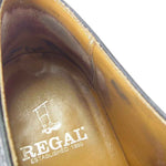 REGAL リーガル JH23 レザー ウィングチップ  ビジネス ドレス シューズ 革靴 ブラック系 25.5cm【中古】