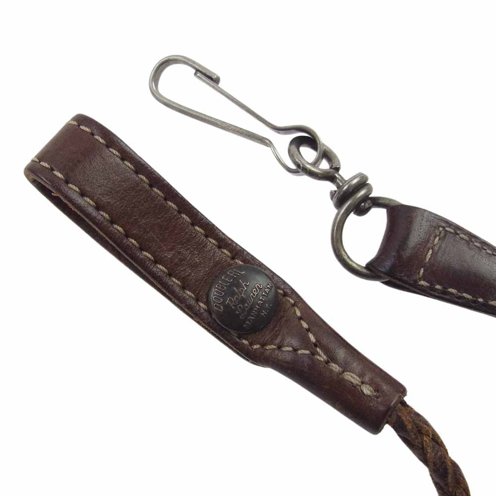 RRL ダブルアールエル レザー ウォレット コード ブラウン系【中古】