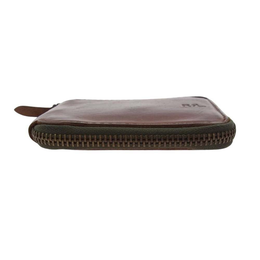 RRL ダブルアールエル イタリア製 レザー ジップ ウォレット ブラウン系【中古】