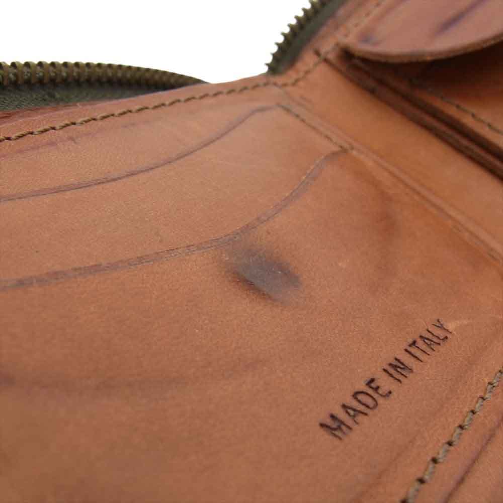 RRL ダブルアールエル イタリア製 レザー ジップ ウォレット ブラウン系【中古】