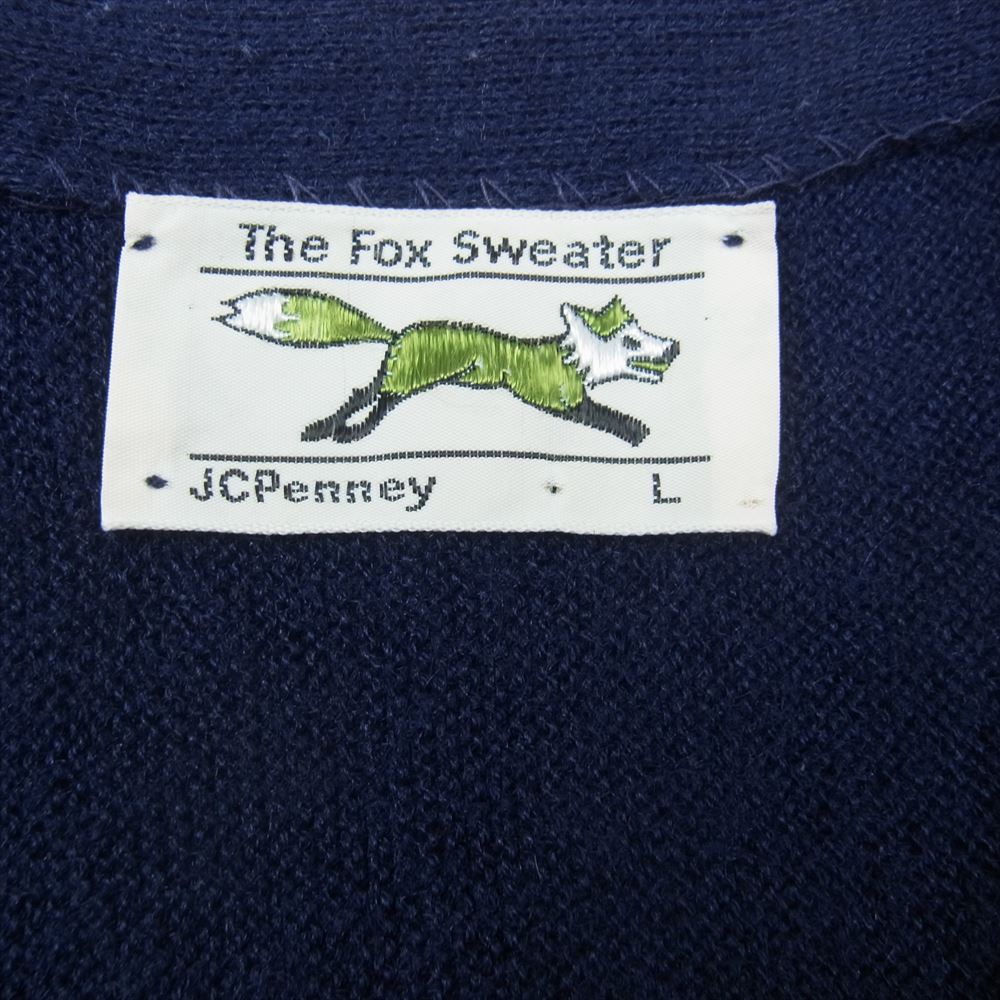 ジェーシーペニー ヴィンテージ 80'S THE FOX  CARDIGAN フォックス カーディガン ネイビー系 L【中古】