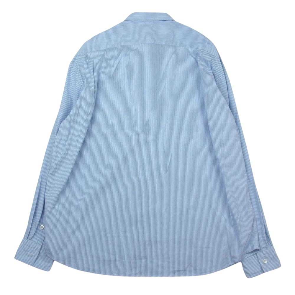 PORTER CLASSIC ポータークラシック  ROLL UP STRIPE SHIRT ロールアップ ストライプ 長袖 シャツ ブルー系 L【中古】
