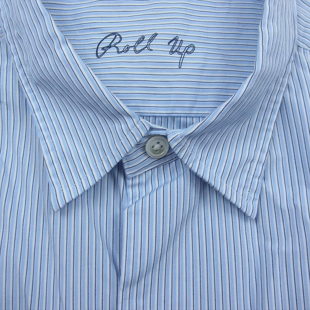 PORTER CLASSIC ポータークラシック  ROLL UP STRIPE SHIRT ロールアップ ストライプ 長袖 シャツ ブルー系 L【中古】