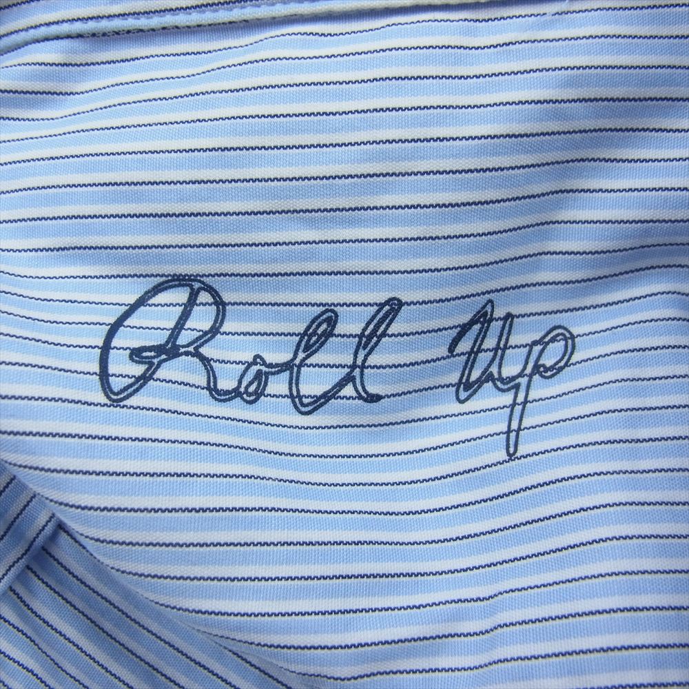 PORTER CLASSIC ポータークラシック  ROLL UP STRIPE SHIRT ロールアップ ストライプ 長袖 シャツ ブルー系 L【中古】