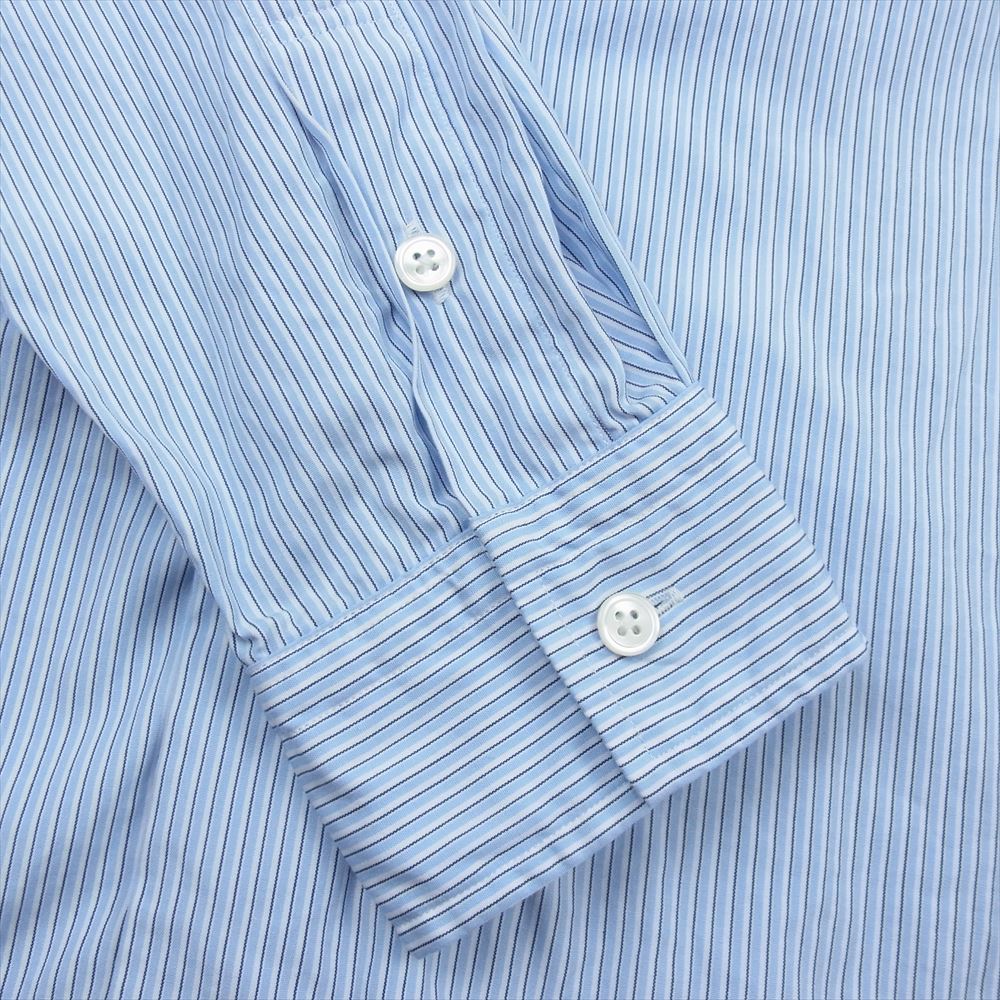 PORTER CLASSIC ポータークラシック  ROLL UP STRIPE SHIRT ロールアップ ストライプ 長袖 シャツ ブルー系 L【中古】