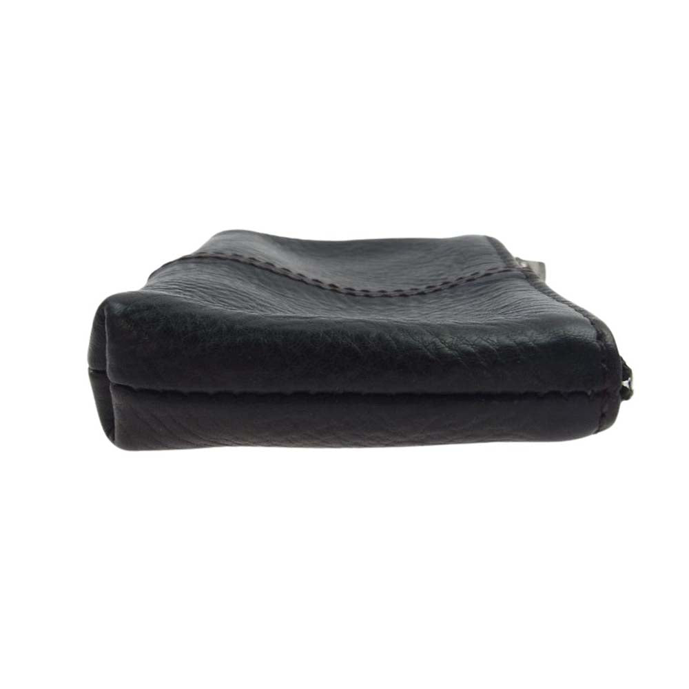 ラストクロップス  Pouch Small Tigri レザー ポーチ チグリ BADALASSI CARLO社 バダラッシカルロ社 ブラック系【中古】
