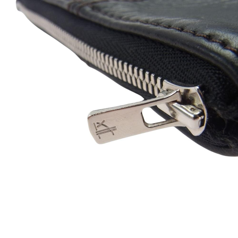 ラストクロップス  Pouch Small Tigri レザー ポーチ チグリ BADALASSI CARLO社 バダラッシカルロ社 ブラック系【中古】