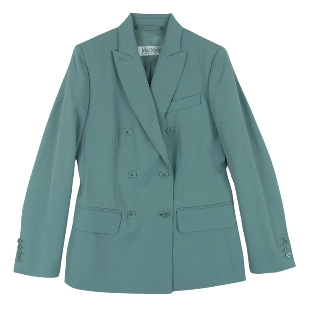 MAX MARA マックスマーラ 104106116 イタリア製 ダブルブレスト 6B テーラード ジャケット ライトブルー系 グレイッシュライトブルー系 38【中古】