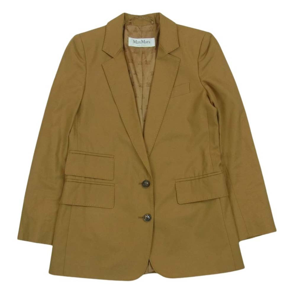 MAX MARA マックスマーラ 104133086 SFILATA イタリア製 裏地ロゴ総柄 2B テーラード ジャケット ブラウン系 36【中古】