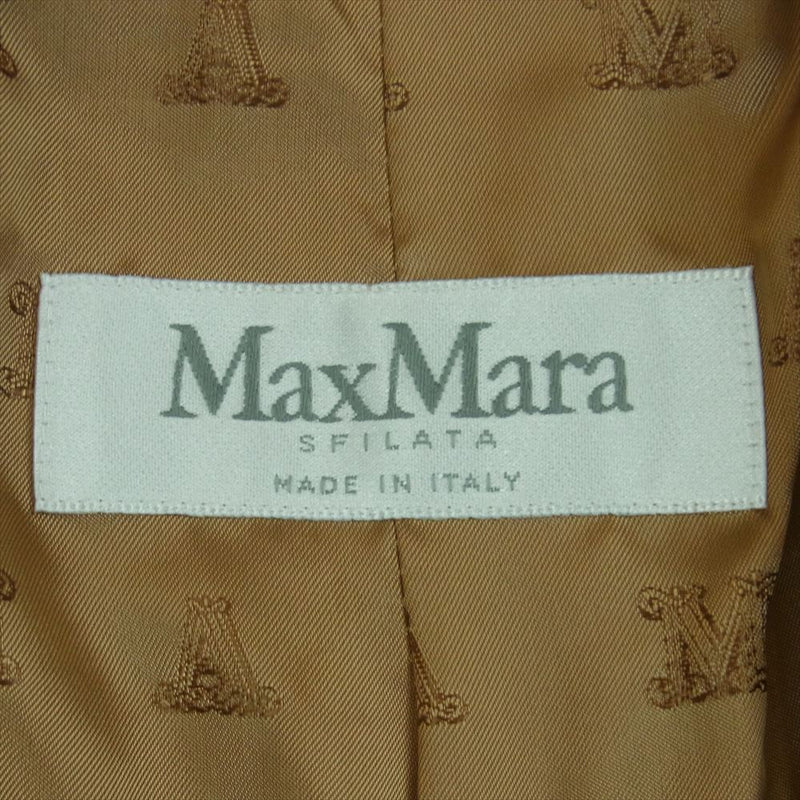 MAX MARA マックスマーラ 104133086 SFILATA イタリア製 裏地ロゴ総柄 2B テーラード ジャケット ブラウン系 36【中古】