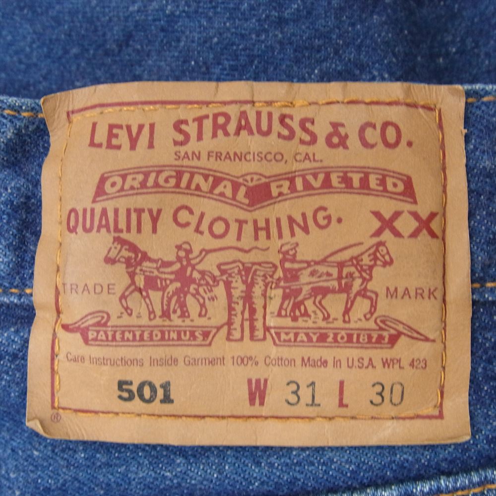 Levi's リーバイス 501-0115 USA製 501 ONE WASH ワンウォッシュ ボタンフライ ストレート デニム パンツ インディゴブルー系 31【中古】