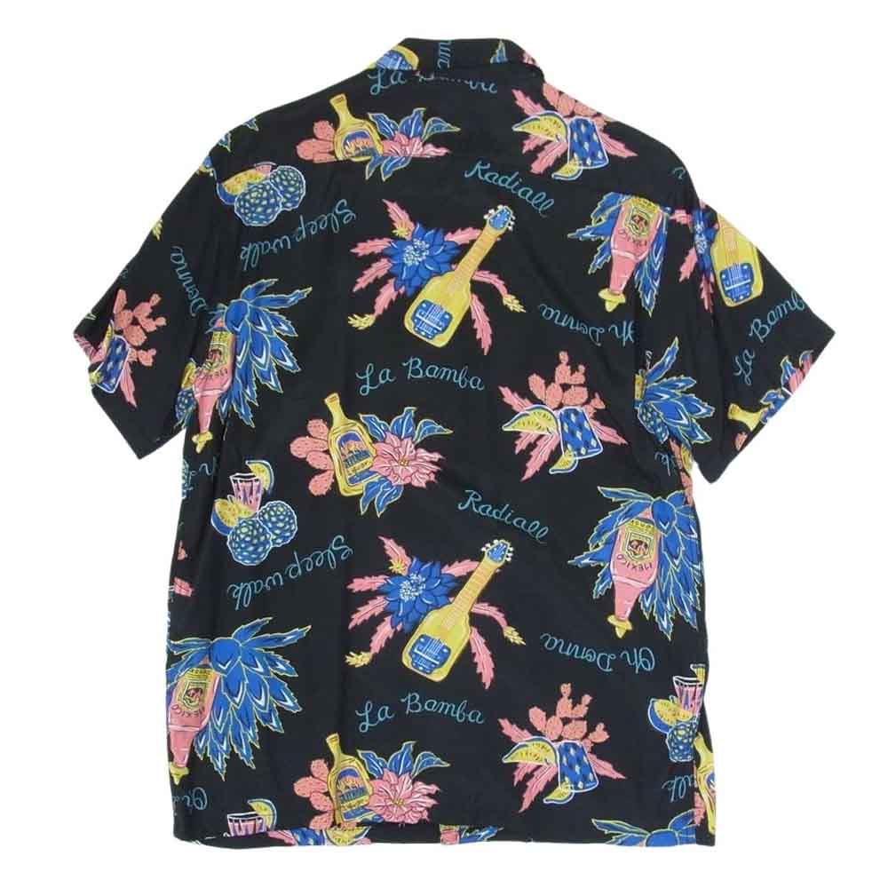 RADIALL ラディアル RAD-13SS-SH008 VALENS RAYON ALOHA SHIRT レーヨン 半袖 総柄 アロハ シャツ ブラック系 S【中古】