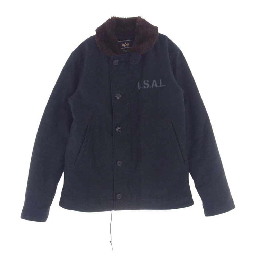 ALPHA アルファ 20521-401 N-1 裏ボア ミリタリー デッキジャケット  ブラック系 M【中古】