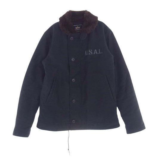 ALPHA アルファ 20521-401 N-1 裏ボア ミリタリー デッキジャケット  ブラック系 M【中古】