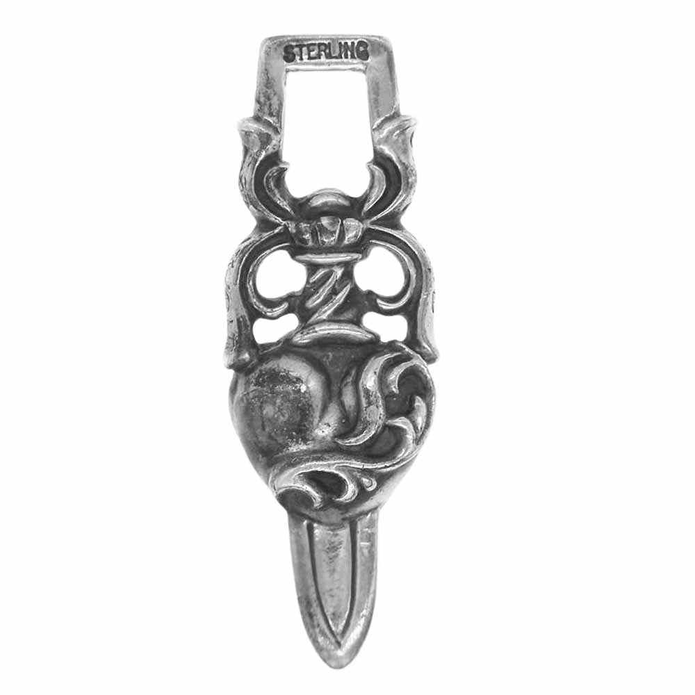 CHROME HEARTS クロムハーツ（原本無） DAGGER HEART ダガー ハート ペンダント シルバー系【中古】