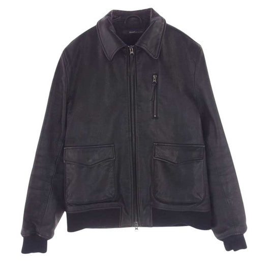 ハルフ シープスキン レザー シングル ライダース ジャケット ブラック系 L【中古】