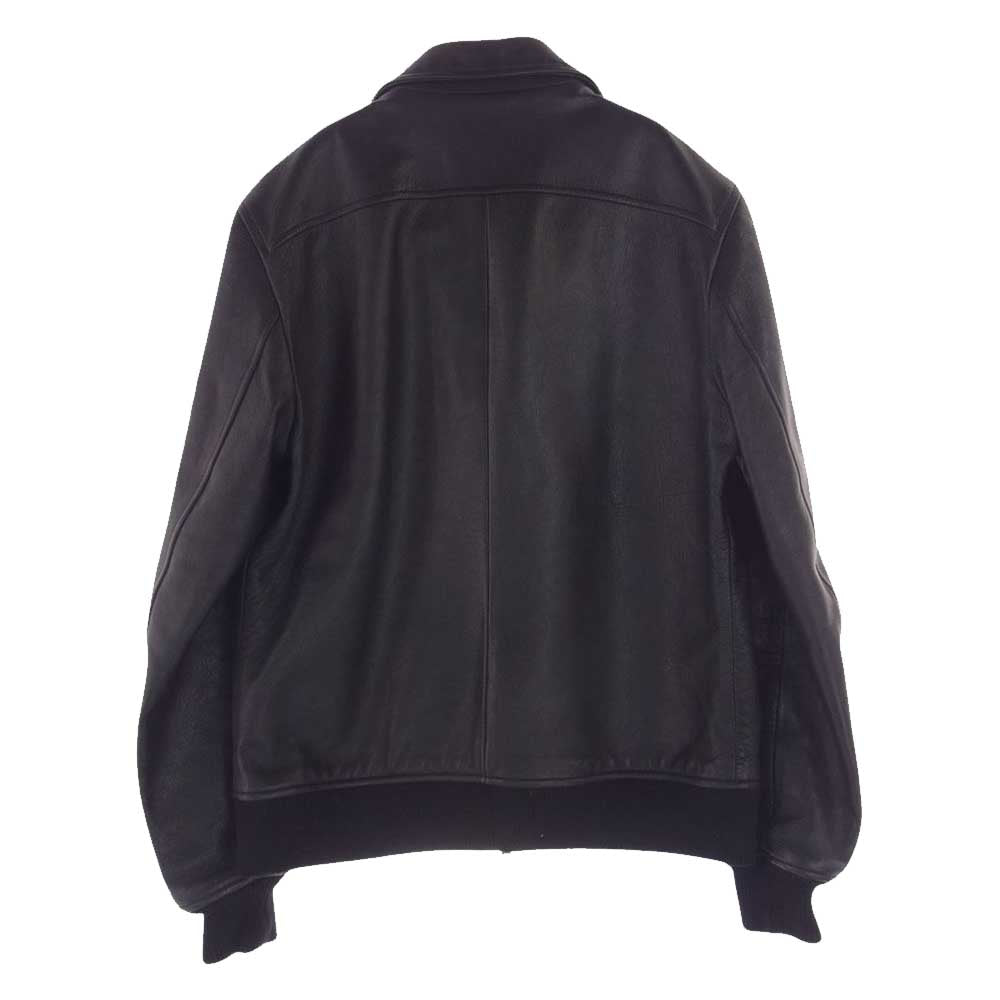 ハルフ シープスキン レザー シングル ライダース ジャケット ブラック系 L【中古】