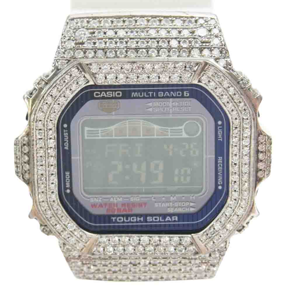 G-SHOCK ジーショック GWX-5600C カスタム デジタル 電波ソーラー 腕時計 ウォッチ ホワイト系 シルバー系【中古】