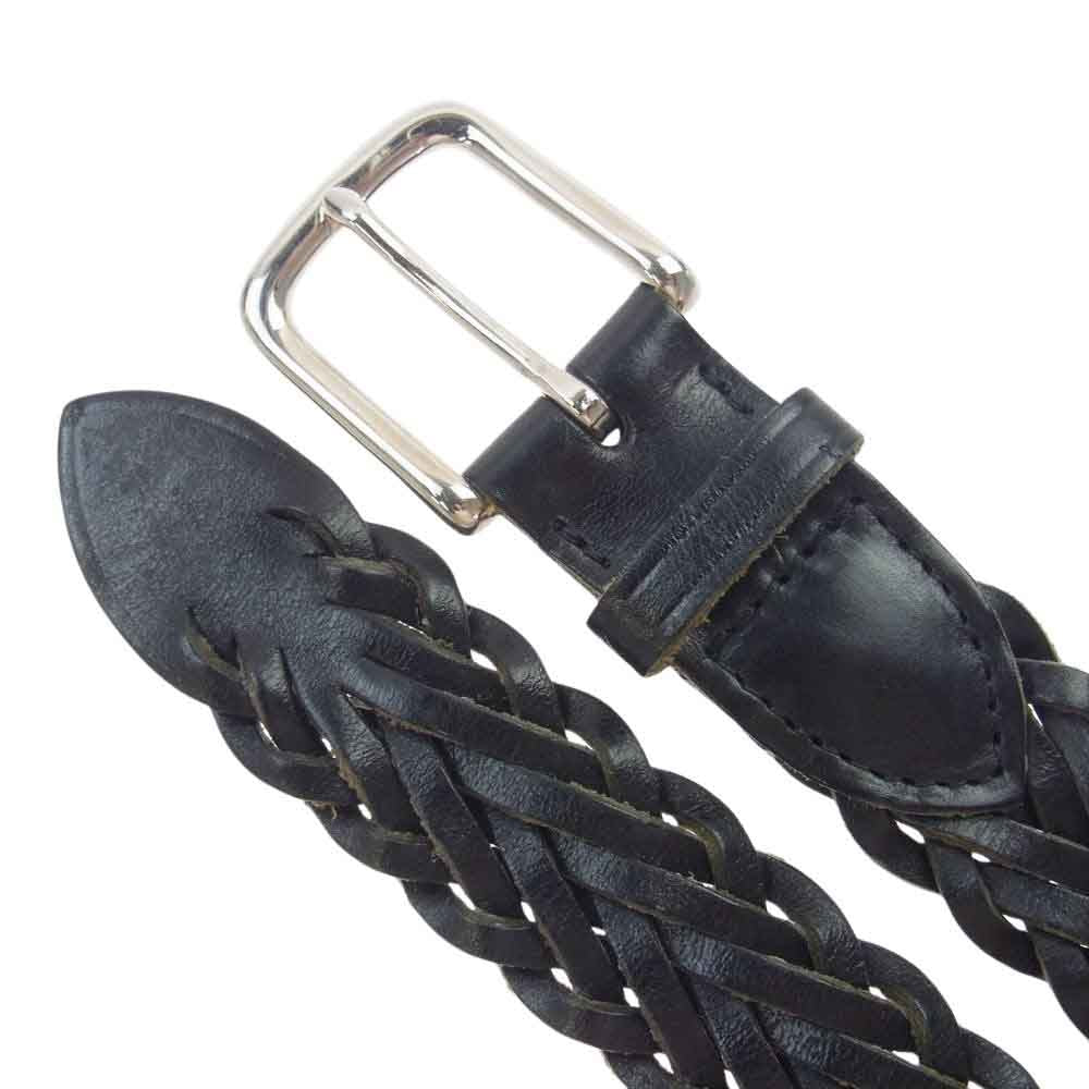 WHITE HOUSE COX ホワイトハウスコックス leather belt レザー メッシュ ベルト ブラック系【中古】