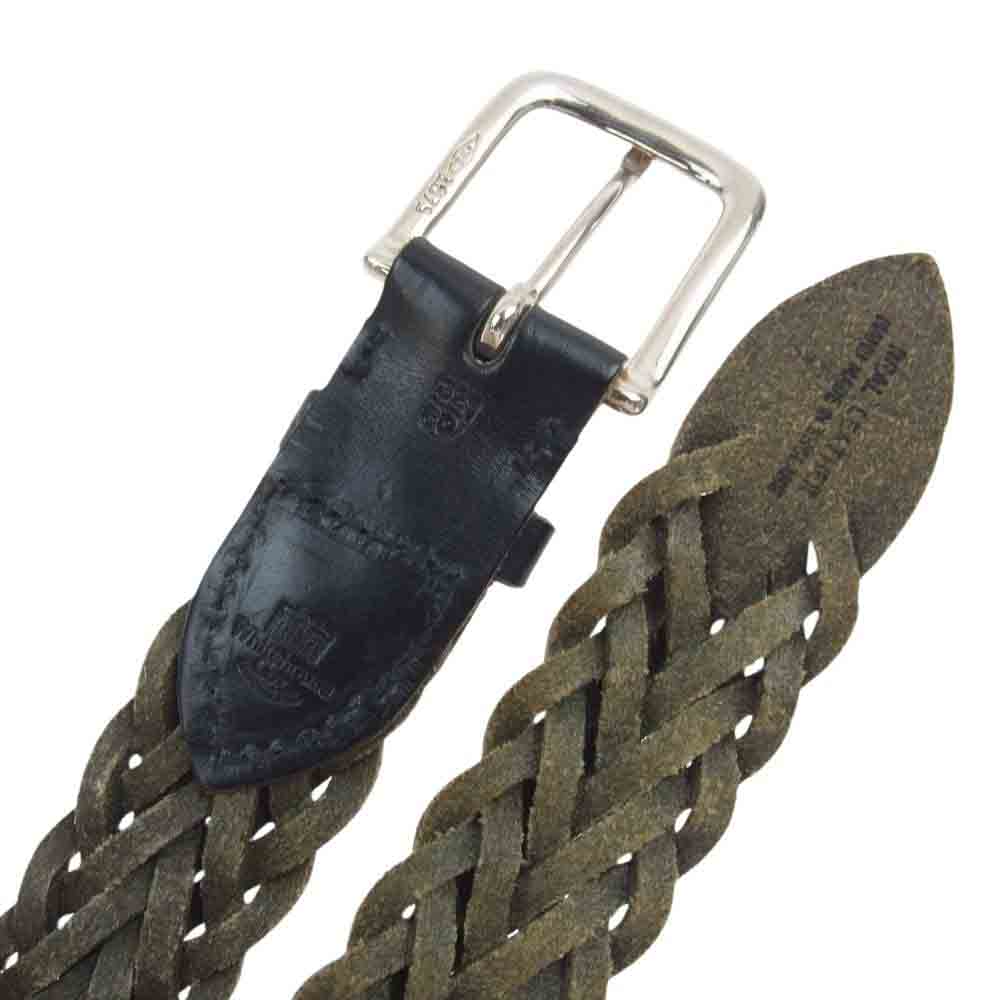 WHITE HOUSE COX ホワイトハウスコックス leather belt レザー メッシュ ベルト ブラック系【中古】
