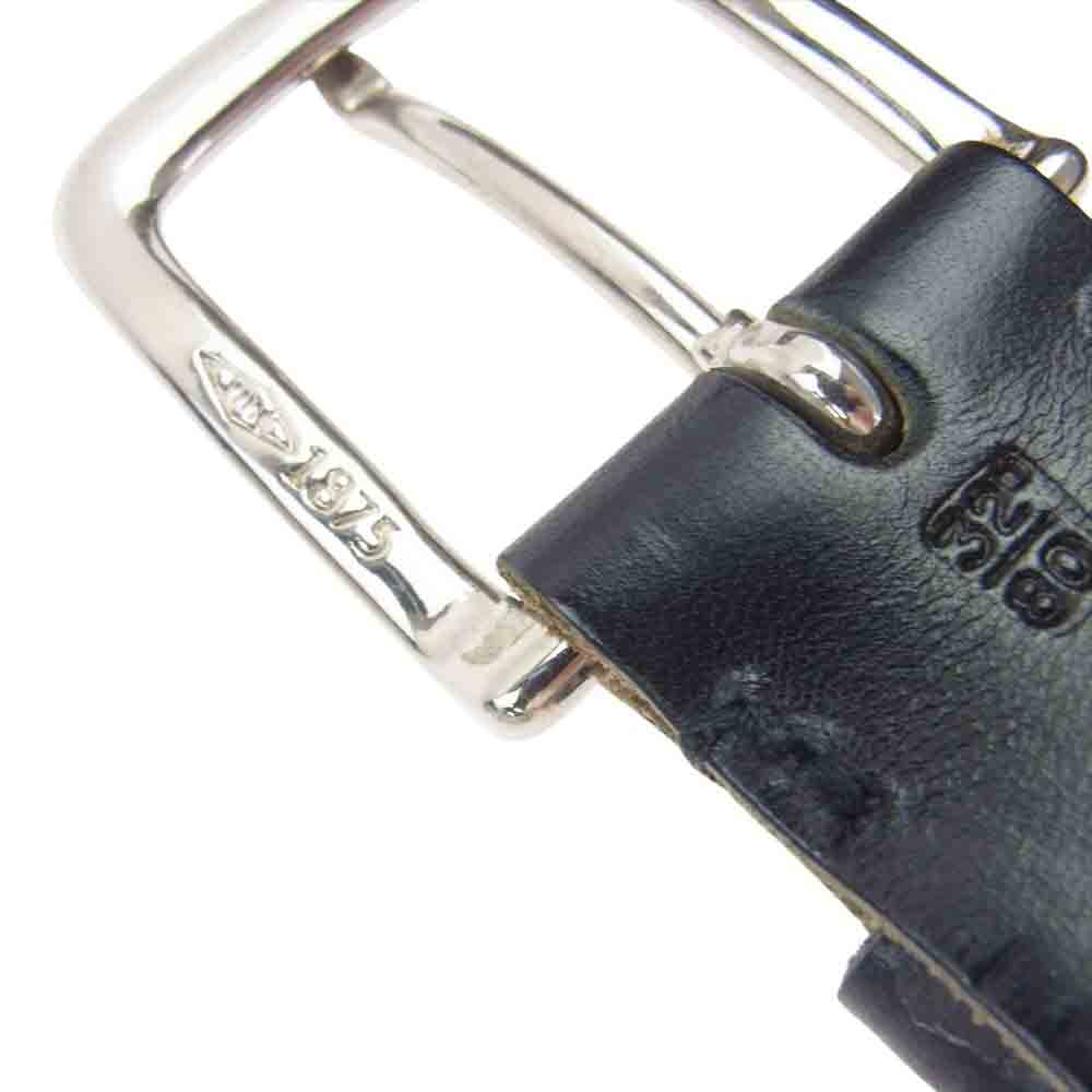 WHITE HOUSE COX ホワイトハウスコックス leather belt レザー メッシュ ベルト ブラック系【中古】