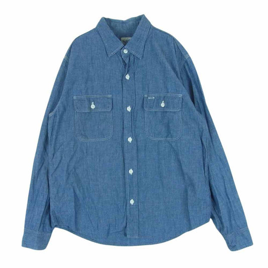 TENDERLOIN テンダーロイン T-CHAMBRAY SHT シャンブレー 長袖 ワーク シャツ インディゴブルー系 XS【中古】