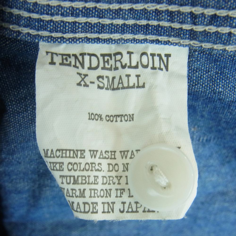 TENDERLOIN テンダーロイン T-CHAMBRAY SHT シャンブレー 長袖 ワーク シャツ インディゴブルー系 XS【中古】
