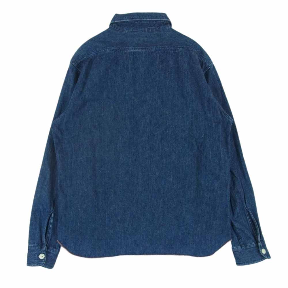 TENDERLOIN テンダーロイン T-DENIM WORK SHT デニム ワーク 長袖 シャツ オレンジ ステッチ インディゴブルー系 S【中古】