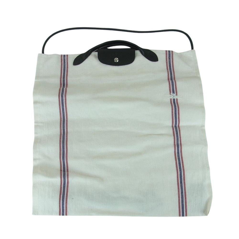 Longchamp ロンシャン CHARVET EDITIONS シャルベ エディション 2WAY トート ショルダー バッグ オフホワイト系【中古】