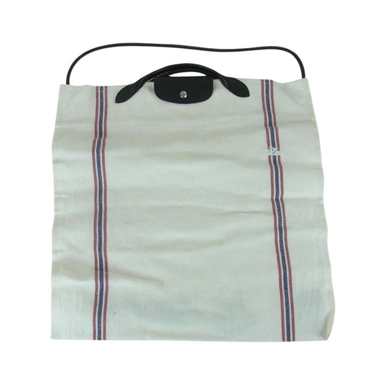 Longchamp ロンシャン CHARVET EDITIONS シャルベ エディション 2WAY トート ショルダー バッグ オフホワイト系【中古】