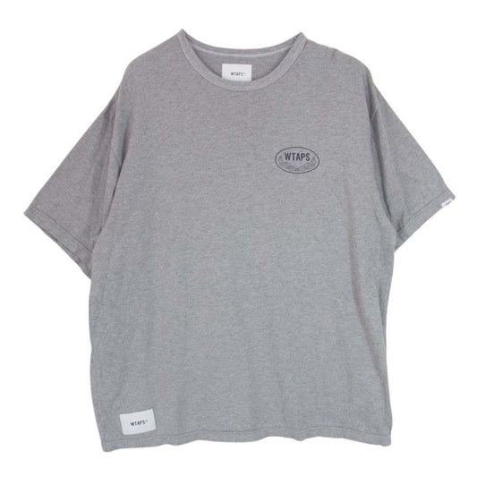 WTAPS ダブルタップス 21AW 212ATDT-CSM27 ACADEMY SS／COTTON アカデミー ロゴ プリント Tシャツ グレー系 X03【中古】