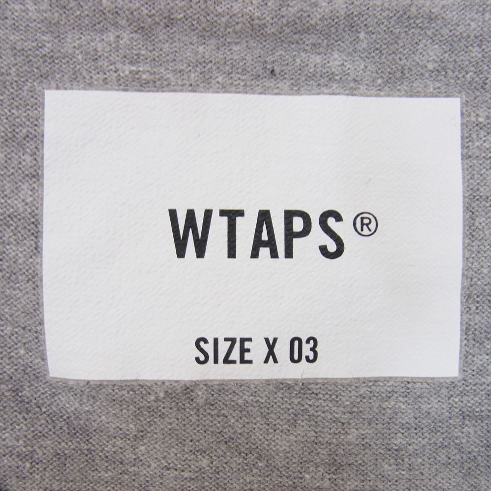 WTAPS ダブルタップス 21AW 212ATDT-CSM27 ACADEMY SS／COTTON アカデミー ロゴ プリント Tシャツ グレー系 X03【中古】