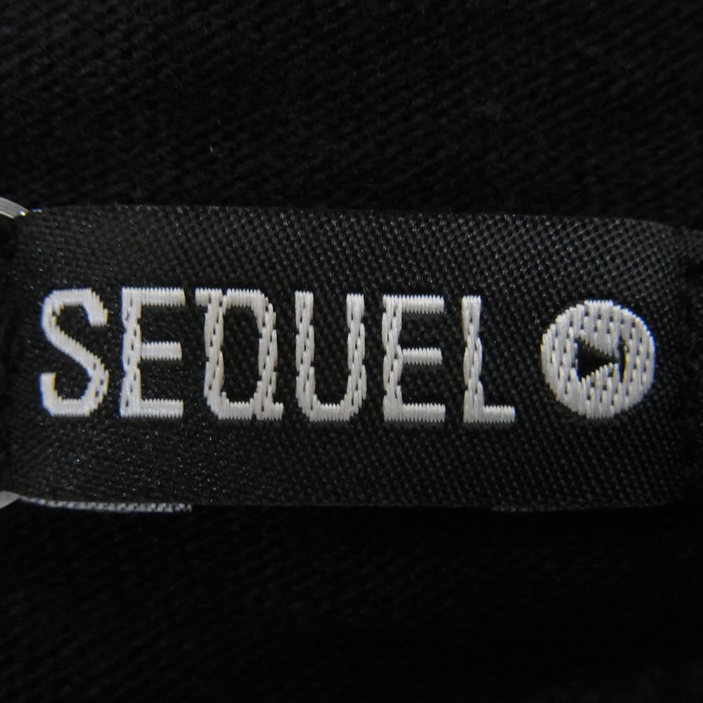 シークエル 22SS SQ-22SS-LT-01 LS T-SHIRT ロゴ 長袖 Tシャツ ブラック系 XL【極上美品】【中古】