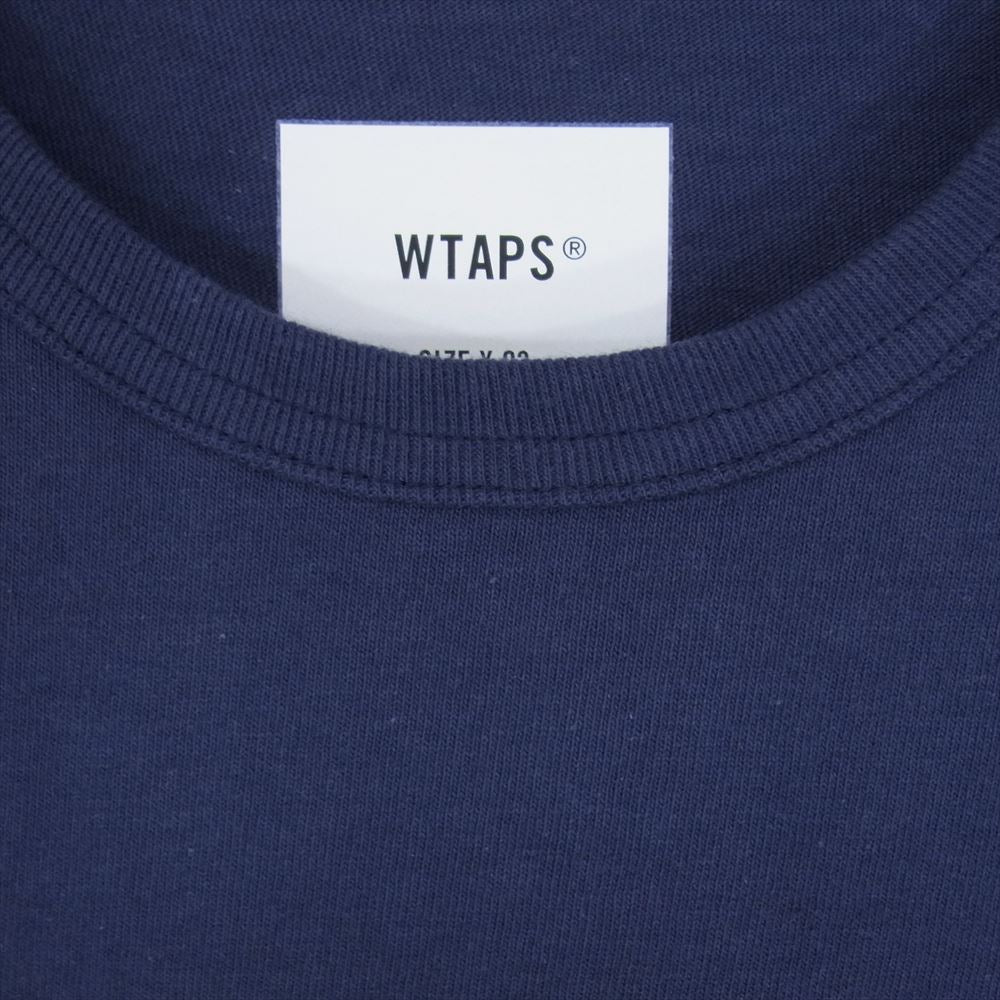 WTAPS ダブルタップス 21SS 211ATDT-CSM15 BANNER SS TEE バナー ショート スリーブ 半袖 Tシャツ ネイビー系 X03【中古】