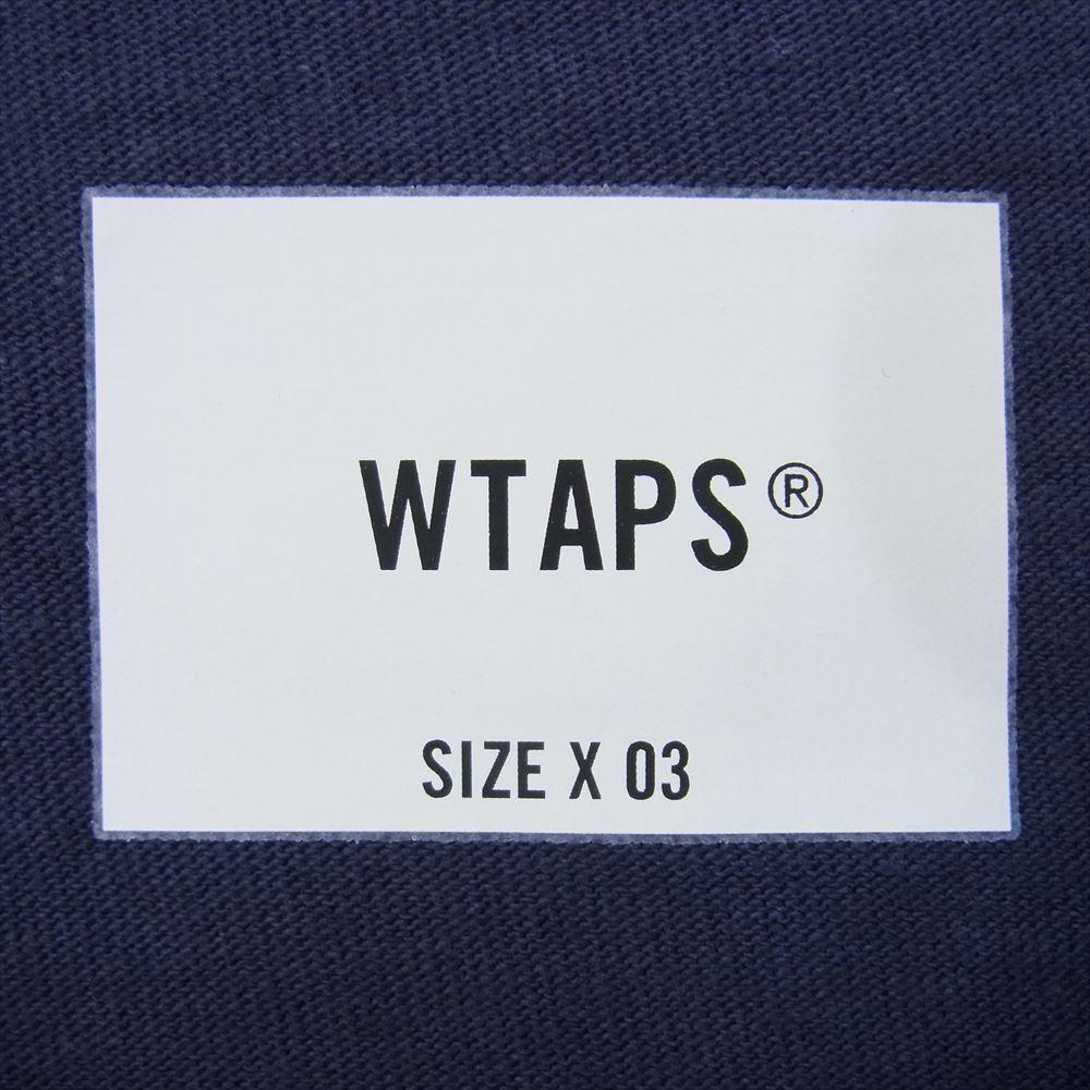 WTAPS ダブルタップス 21SS 211ATDT-CSM15 BANNER SS TEE バナー ショート スリーブ 半袖 Tシャツ ネイビー系 X03【中古】