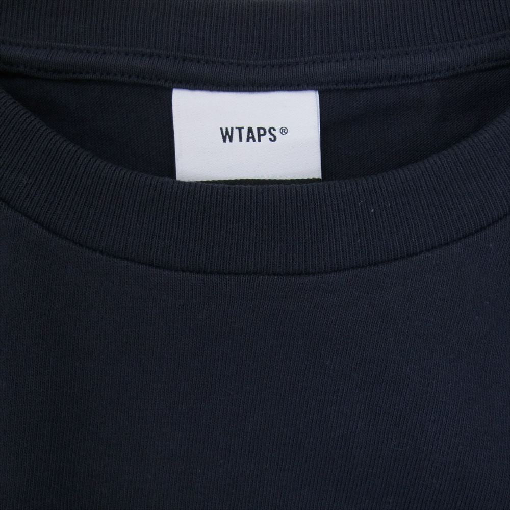 WTAPS ダブルタップス 22SS 221ATDT-STM08S LLW SS COTTON LONG LIVE WTAPS ロゴプリント 半袖 Tシャツ ネイビー系 X02【美品】【中古】