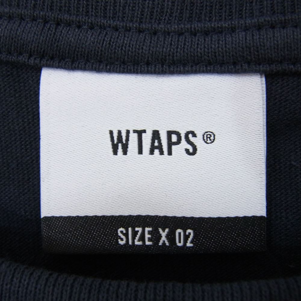 WTAPS ダブルタップス 22SS 221ATDT-STM08S LLW SS COTTON LONG LIVE WTAPS ロゴプリント 半袖 Tシャツ ネイビー系 X02【美品】【中古】