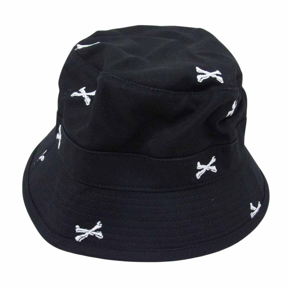 WTAPS ダブルタップス 22SS BUCKET 02 HAT クロスボーン 刺繍 バケット ハット ブラック系 X03【美品】【中古】