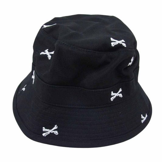WTAPS ダブルタップス 22SS BUCKET 02 HAT クロスボーン 刺繍 バケット ハット ブラック系 X03【美品】【中古】