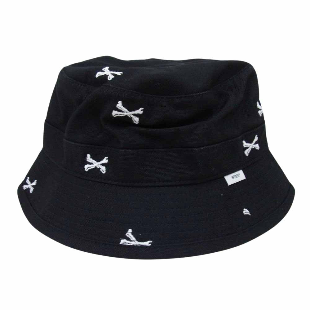 WTAPS ダブルタップス 22SS BUCKET 02 HAT クロスボーン 刺繍 バケット ハット ブラック系 X03【美品】【中古】