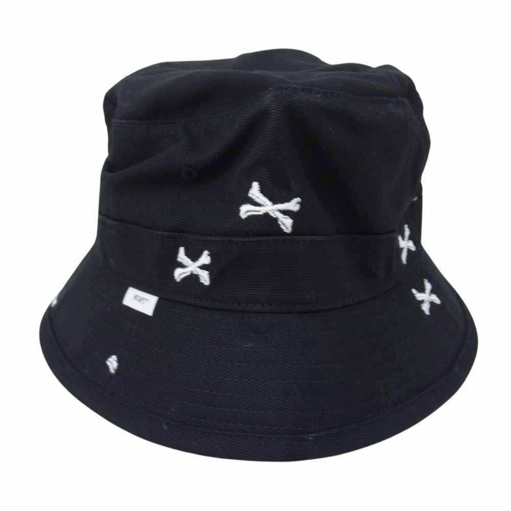 WTAPS ダブルタップス 22SS BUCKET 02 HAT クロスボーン 刺繍 バケット ハット ブラック系 X03【美品】【中古】