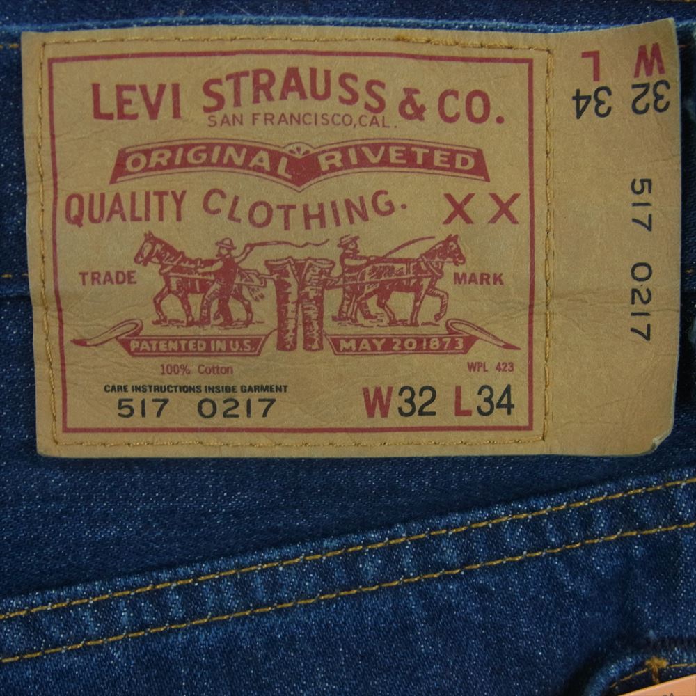 Levi's リーバイス 517 1970s LVC ビンテージクロージング 世界800本限定 コーンミルズ ホワイトオーク ブーツカット デニム パンツ インディゴブルー系 W32 L34【中古】