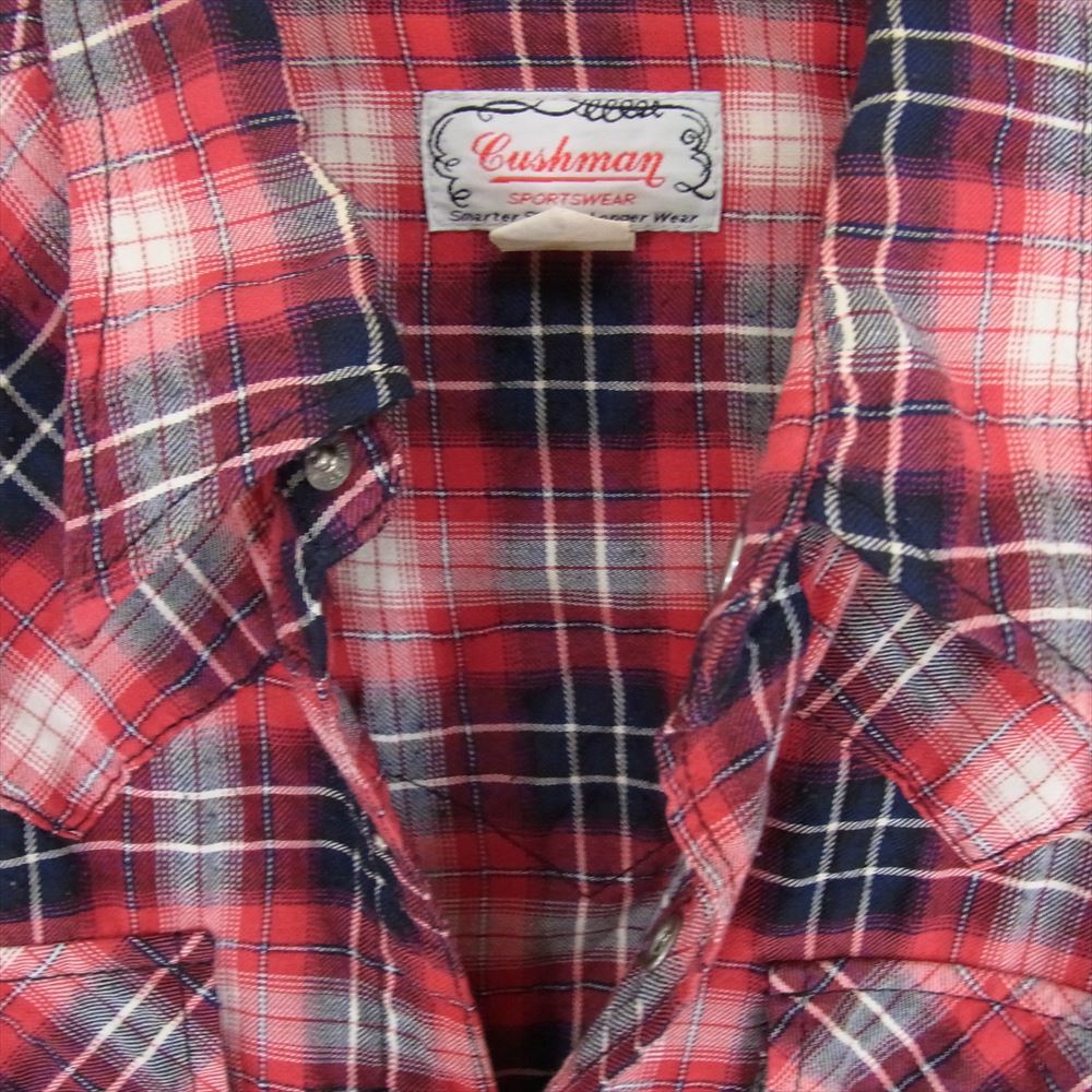CUSHMAN クッシュマン ウエスタン 長袖 チェック シャツ レッド系 サイズ表記無【中古】