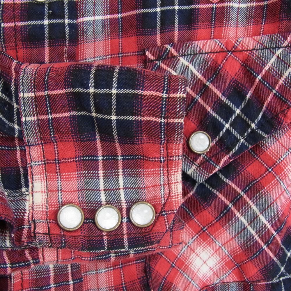 CUSHMAN クッシュマン ウエスタン 長袖 チェック シャツ レッド系 サイズ表記無【中古】