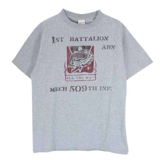 Buzz Rickson's バズリクソンズ プリント クルーネック 丸首 半袖 Tシャツ グレー系 M【中古】