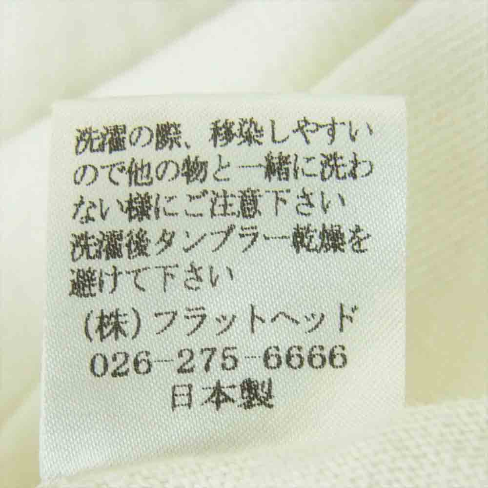 THE FLAT HEAD ザフラットヘッド ラグラン 七分丈 プリント カットソー オフホワイト系 ブラック系 40【中古】